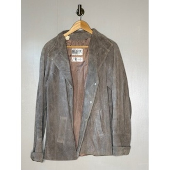 Blair Jackets & Blazers - Vintage‎ Blair Taupe Suede Leather Jacket Womens Tagged 18